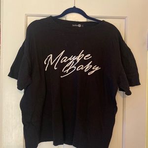 maybe baby graphic black tee
